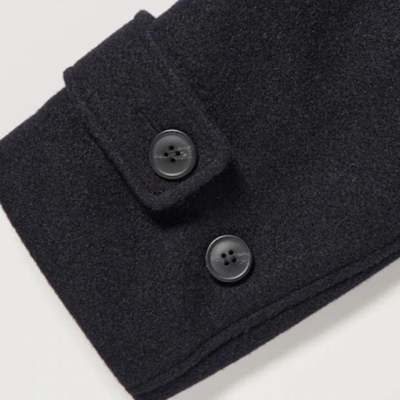 NWT Uniqlo Women Oversized Wool blend Brushed Short Coat Jacket Navy Size S - Picture 4 of 11